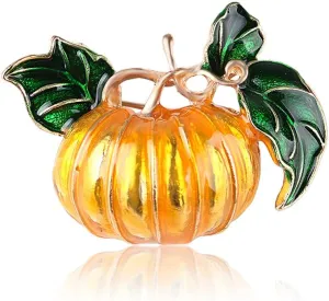 Cute Pumpkin Enamel Brooch Pin for Women Girls Laple Sweater Scarves Dress Suit Coat Backpacks Brooches Pins Halloween Accessories Jewelry Gifts Thankgiving Autumn