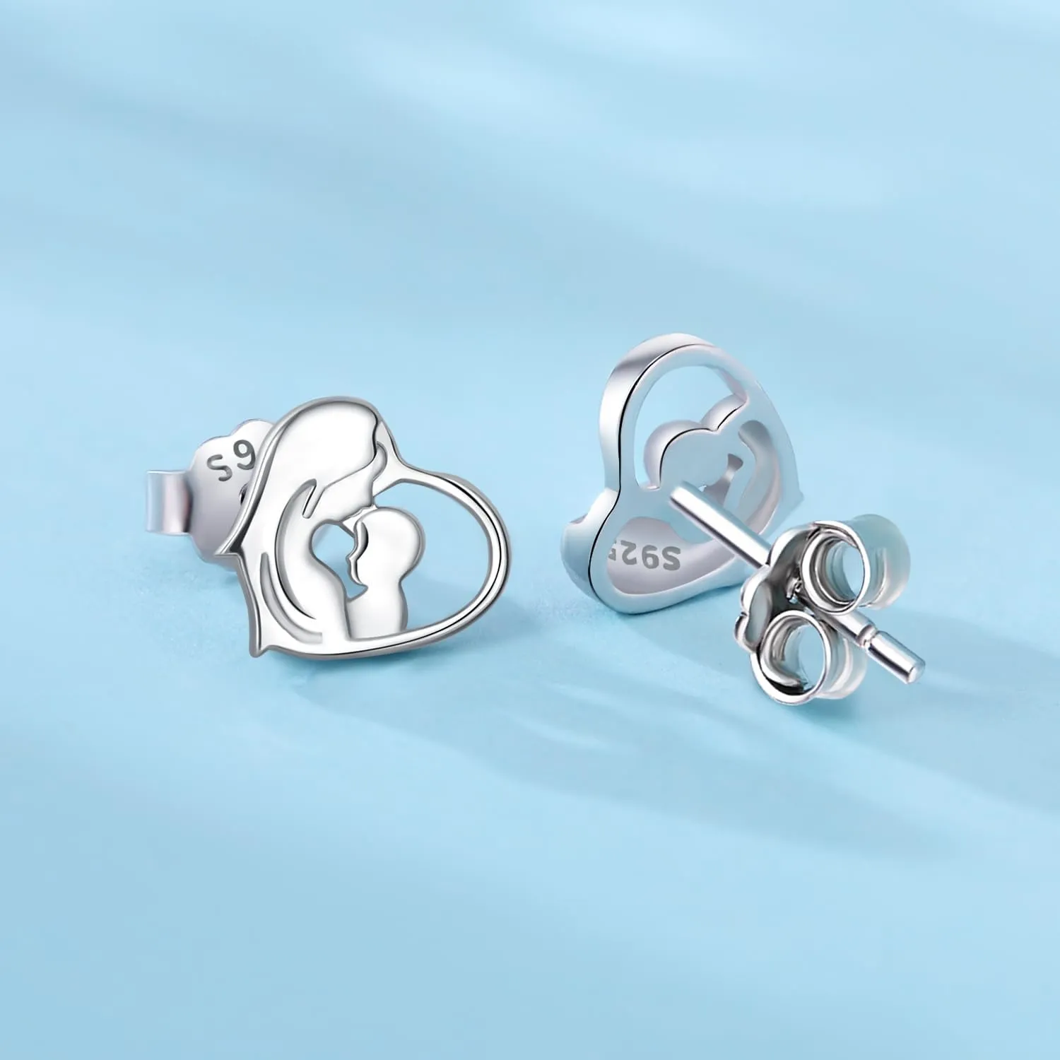 Cycuff 925 Sterling Silver Earrings Studs Colorful Cubic Zirconia Jewelry Stud Earrings for Women Set Earring Gifts for Her