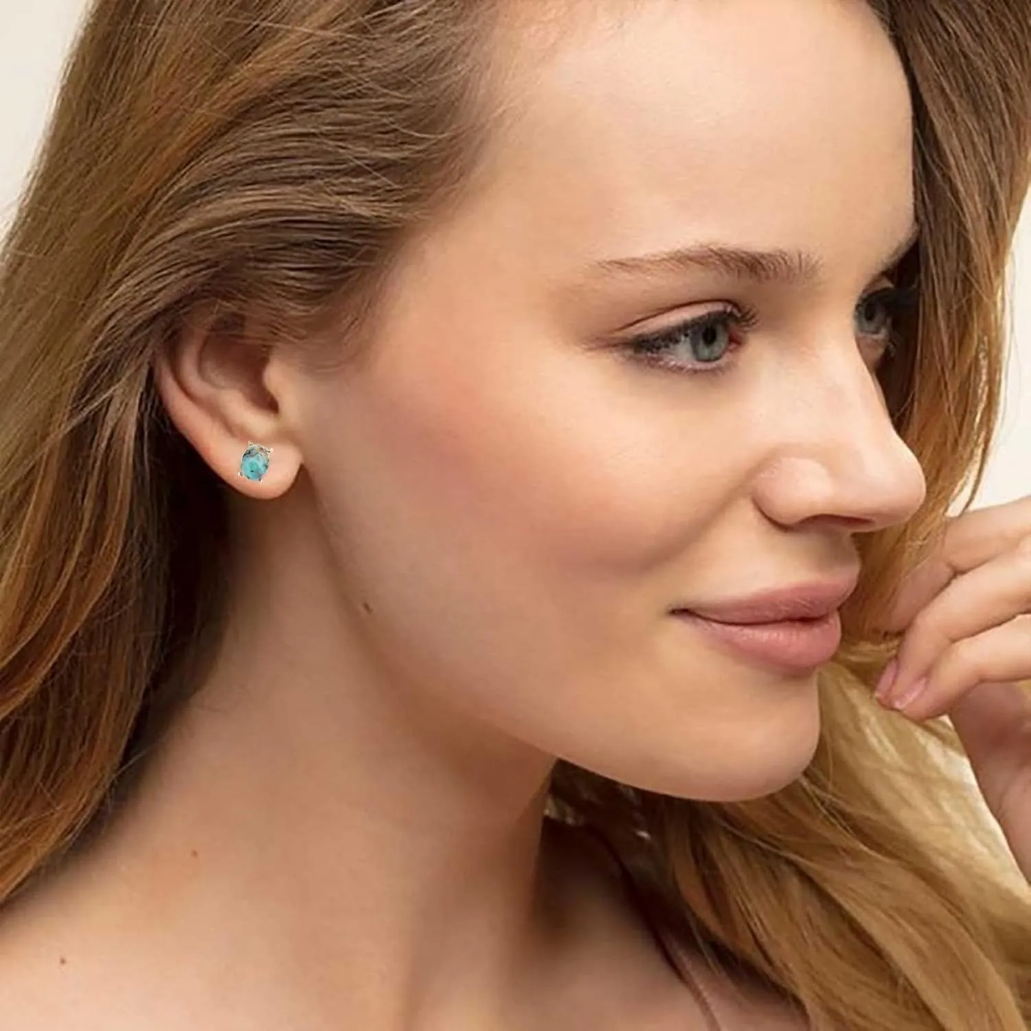 Dainty Gold Natural Stone Crystal Earrings for Women - Faceted Crystal Mystical Pentagram Stud Earrings, Healing Gemstone Gift for Birthday/Spiritual Healing