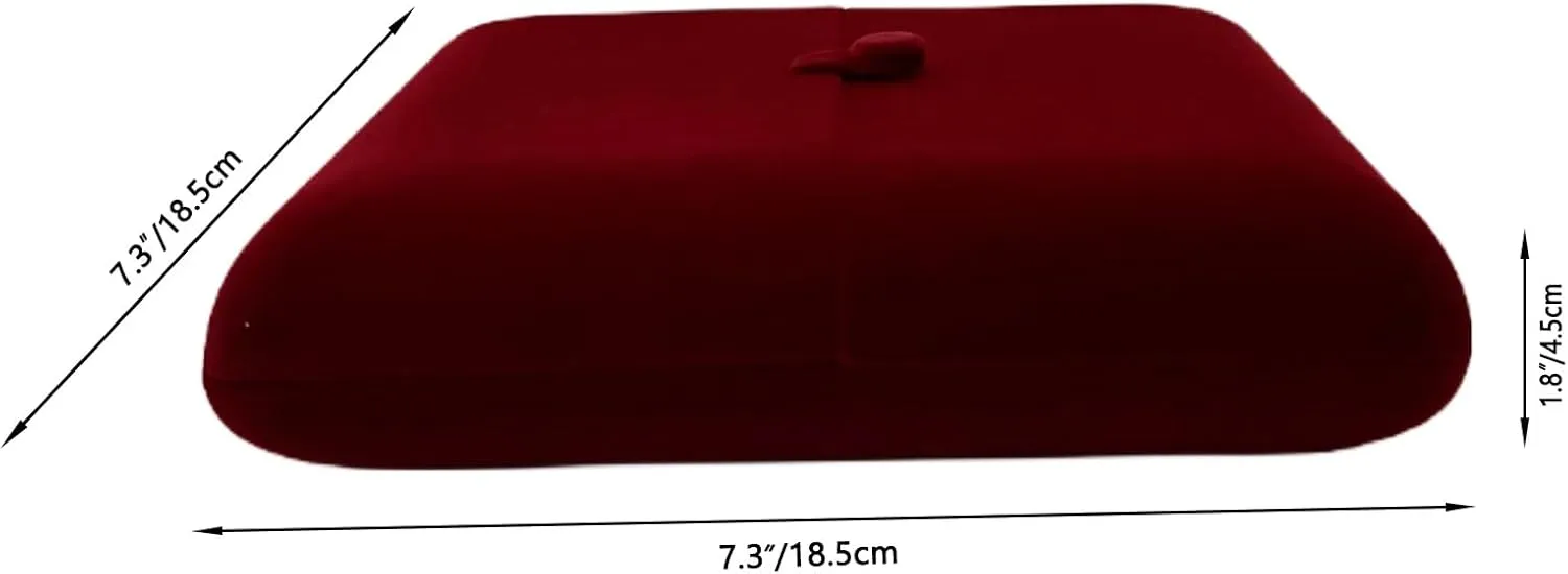 Dark Red Maroon Premium Quality Velvet Jewelry Set Box Case for Necklace Earrings Ring Set Wedding Birthday Present Packaging (Jewelry is not included)