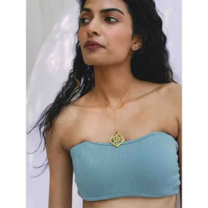 Dhwani Bansal Adjustable Gold And Pastel Green Enamel Tala Necklace