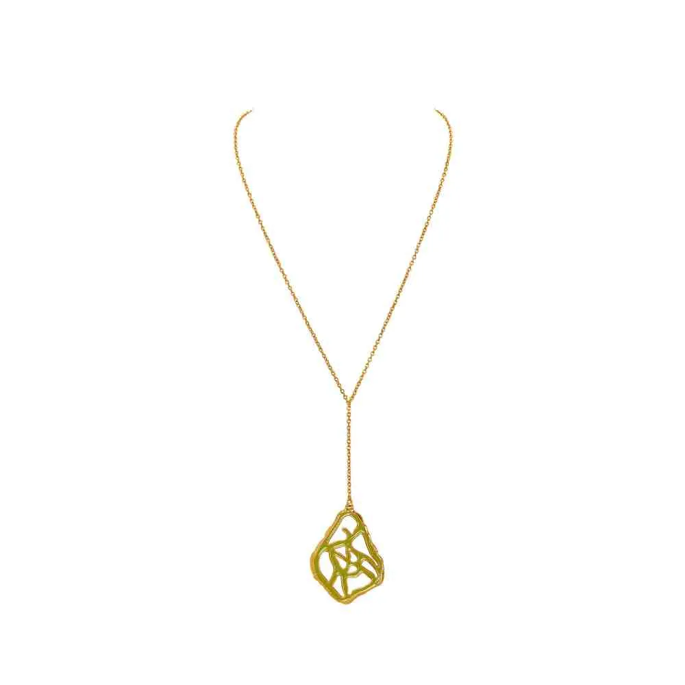 Dhwani Bansal Adjustable Gold And Pastel Green Enamel Tala Necklace