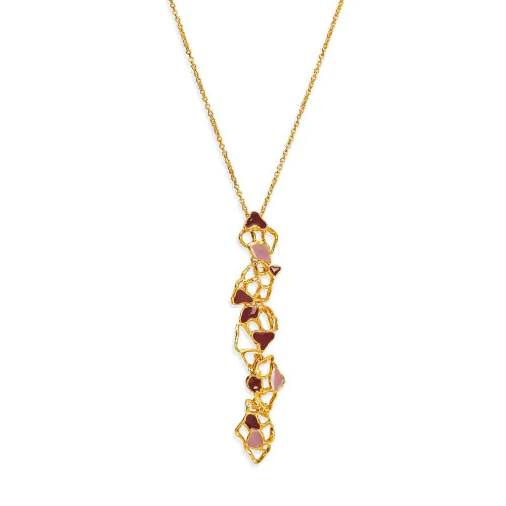 Dhwani Bansal Adjustable Gold And Purple Enamel Gaia Necklace