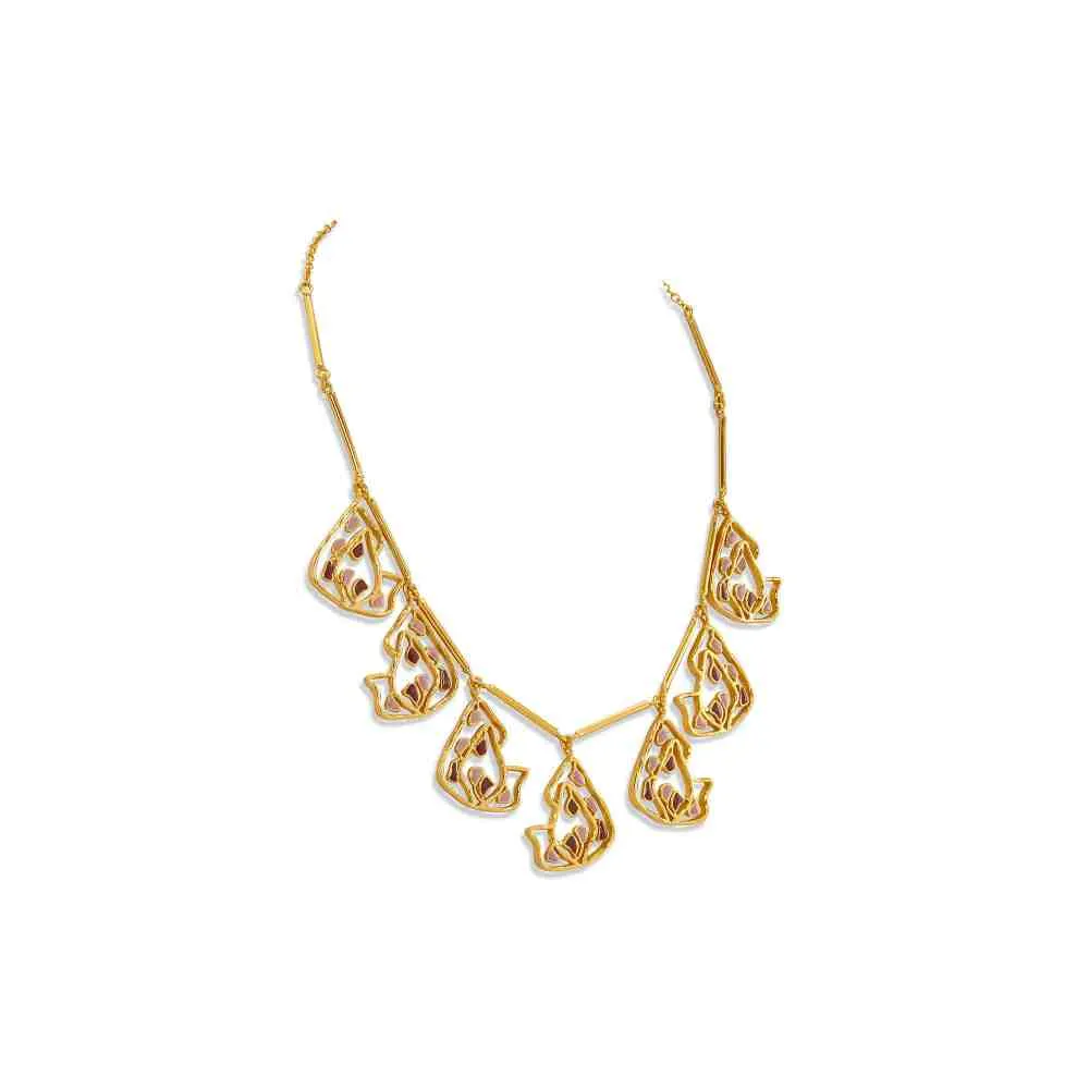 Dhwani Bansal Adjustable Gold And Purple Enamel Sama Necklace