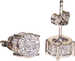 Diamond Earrings for Women Men, Round Square Hypoallergenic Studs Earrings Valentine's Day Anniversaries Birthday Jewelry Gifts for Her Him Father Mother