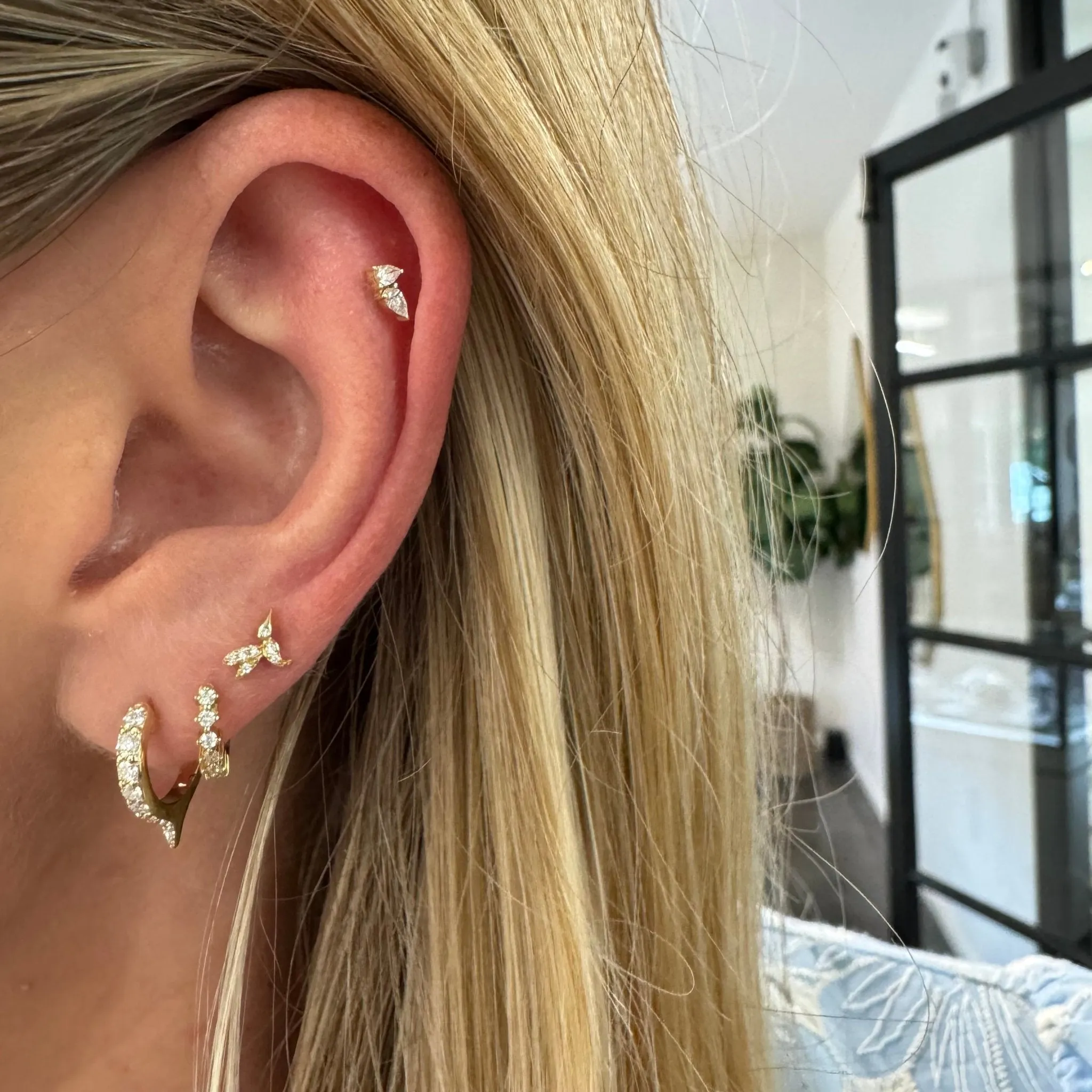 Diamond Pear Duo Stud