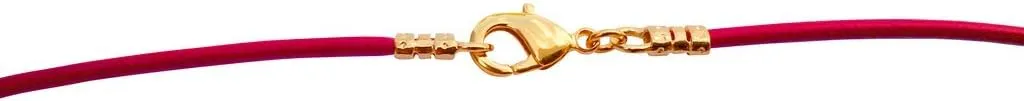DragonWeave Gold Plated 1.8mm Fine Red Leather Cord Necklace