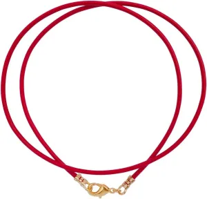 DragonWeave Gold Plated 1.8mm Fine Red Leather Cord Necklace