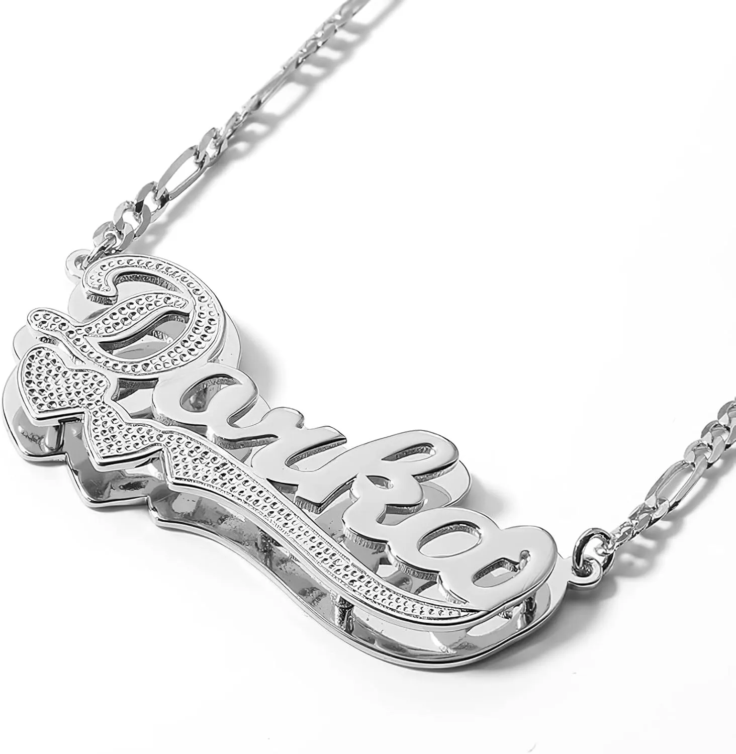 Drawelry Personalized Name Necklace 18K Gold Silver Nameplate Custom Names Double Plated Chain Pendant Necklaces Customized Jewelry Gift for Women Birthday Valentines Christmas Festival