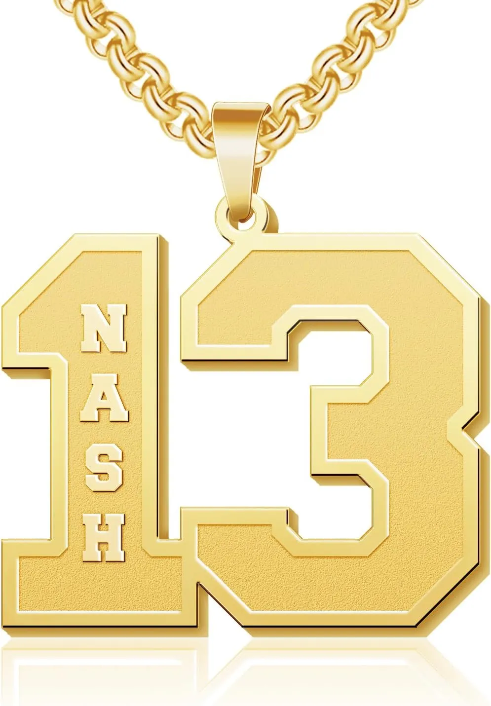 Dreamdecor Football Number Necklaces Custom Name Initial 00-99 Athletes Jersey Number Pendant Necklace with Customized Chains Personalized Baseball Jewelry Gifts for Men (18-24)