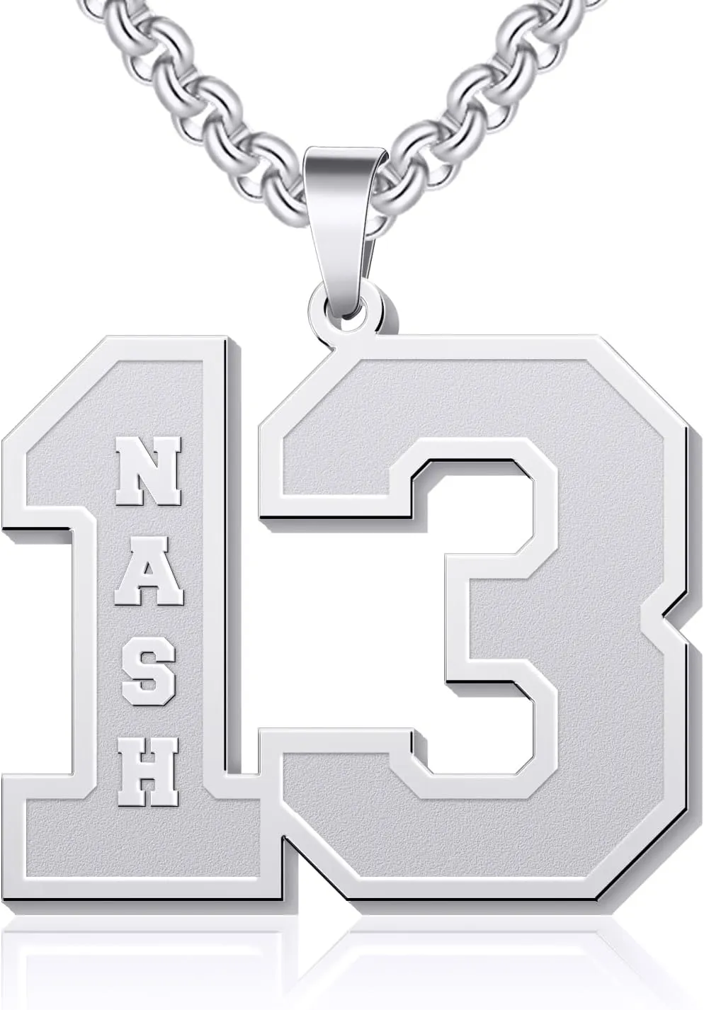 Dreamdecor Football Number Necklaces Custom Name Initial 00-99 Athletes Jersey Number Pendant Necklace with Customized Chains Personalized Baseball Jewelry Gifts for Men (18-24)