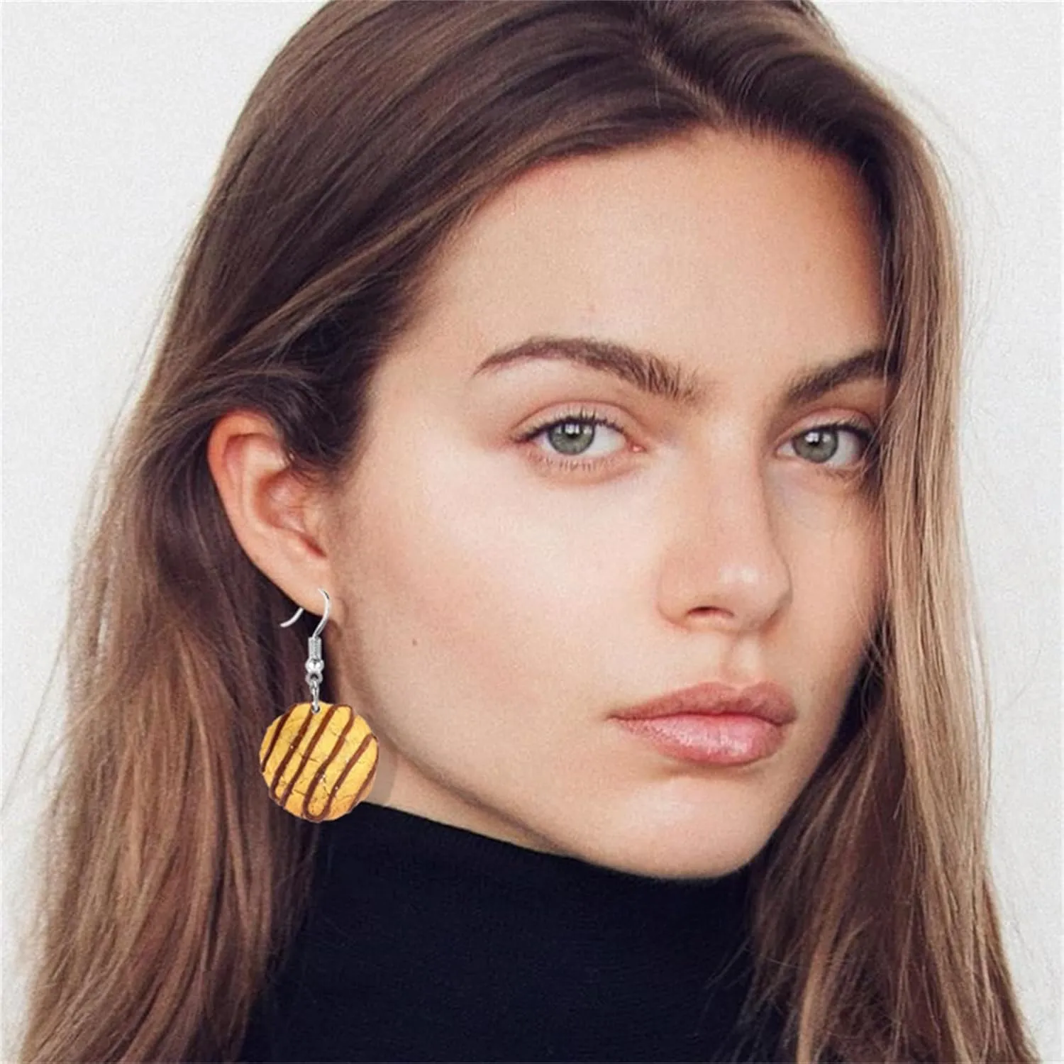Dreuyet Funning Imitation Food Earrings for Women Acrylic Creative Vivid Tacos Chips Cookies Hamburger Shrimp Dangle Drop Earrings