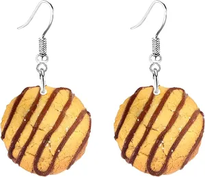 Dreuyet Funning Imitation Food Earrings for Women Acrylic Creative Vivid Tacos Chips Cookies Hamburger Shrimp Dangle Drop Earrings