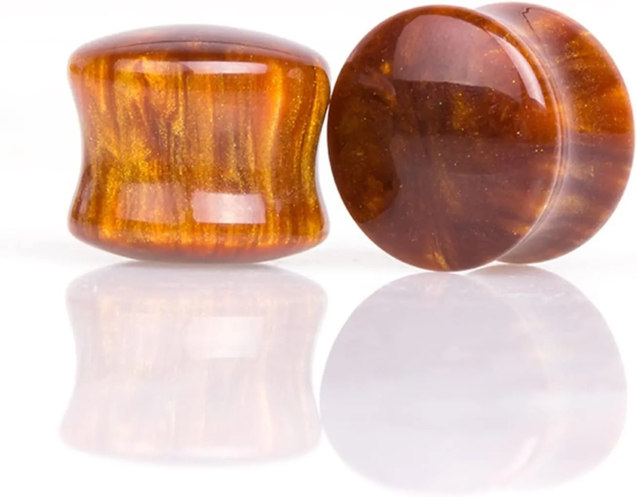 Ear Tunnels Gaguges, 2PCS Double Flared Tunnels and Unique Mens Gauges, Ear Gauges Resin