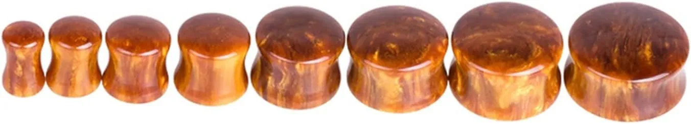Ear Tunnels Gaguges, 2PCS Double Flared Tunnels and Unique Mens Gauges, Ear Gauges Resin