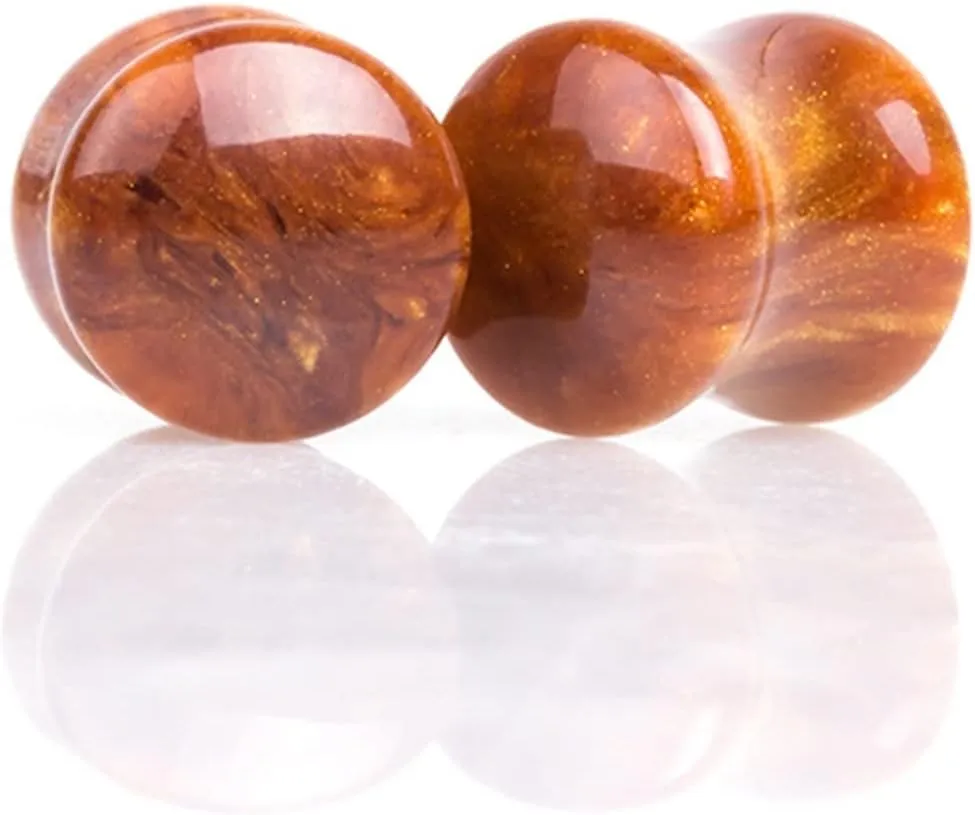Ear Tunnels Gaguges, 2PCS Double Flared Tunnels and Unique Mens Gauges, Ear Gauges Resin