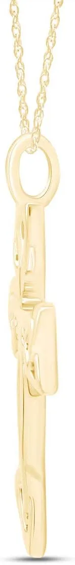 Easter Gift Celtic Cross Pendant Necklace 14k Gold Over Sterling Silver