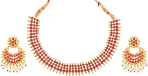 Efulgenz Indian Jewelry Sets for Women Beaded Bollywood Jewelry Faux Pearl Choker Necklace Traditional Crystal Choker Necklace Earrings Wedding Jewelry Sets for Women
