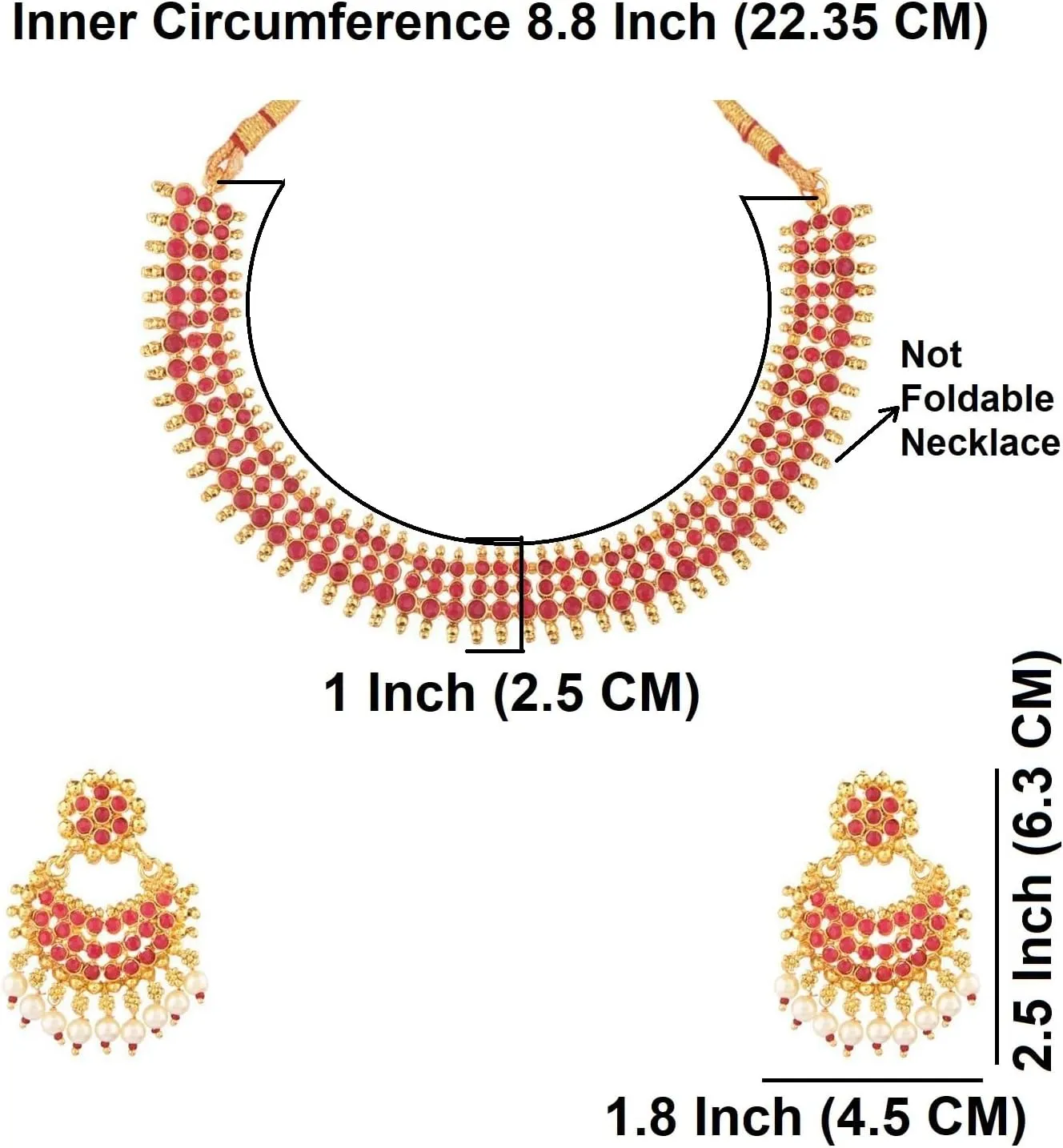 Efulgenz Indian Jewelry Sets for Women Beaded Bollywood Jewelry Faux Pearl Choker Necklace Traditional Crystal Choker Necklace Earrings Wedding Jewelry Sets for Women