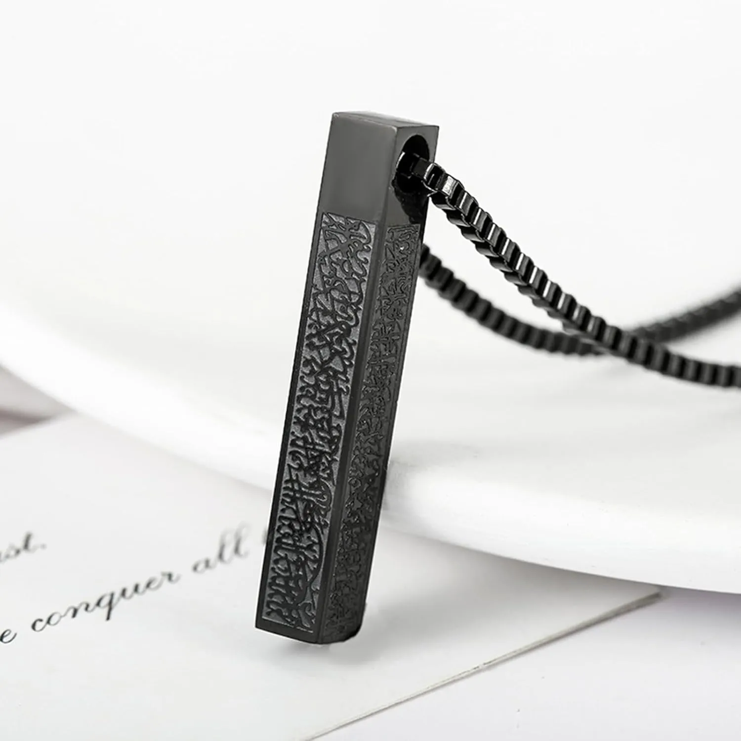 Elegant Ayatul Kursi Necklace Stainless Steel Pendant Necklace Quran Verse Pendant Necklace Religious Neck Jewelry