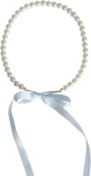 Elegant Bowknot Choker Imitation Pearls Necklace Women Jewelry Y2K Fashion Accessories Perfect for Wedding Party Daily