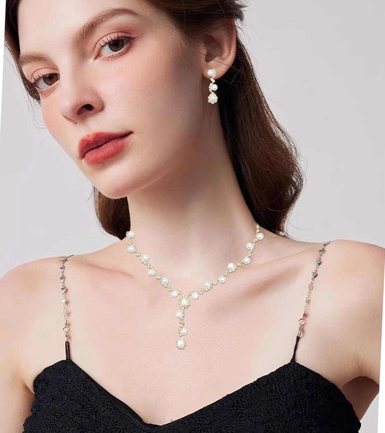 Elegant Bride Bridesmaid Jewelry Sets for Wedding Prom Bridal Necklace Earrings Bracelet Set Women Formal Dress Accessories