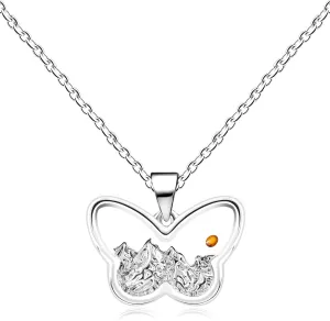 Elegant Butterfly Pendant Necklace with Mustard Seed | Inspirational and Religious Jewelry for Women Unique Christian Bless Jewelry