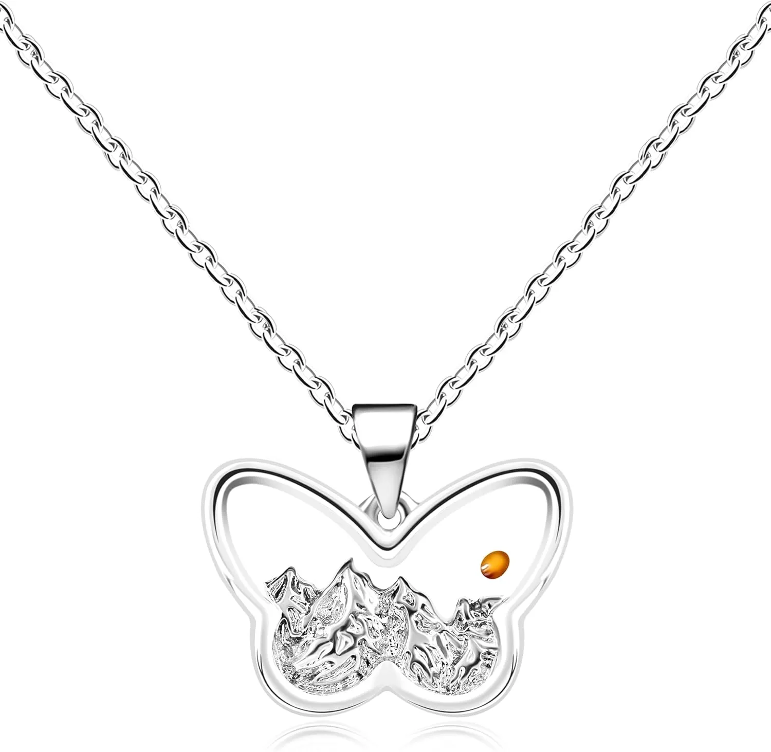 Elegant Butterfly Pendant Necklace with Mustard Seed | Inspirational and Religious Jewelry for Women Unique Christian Bless Jewelry