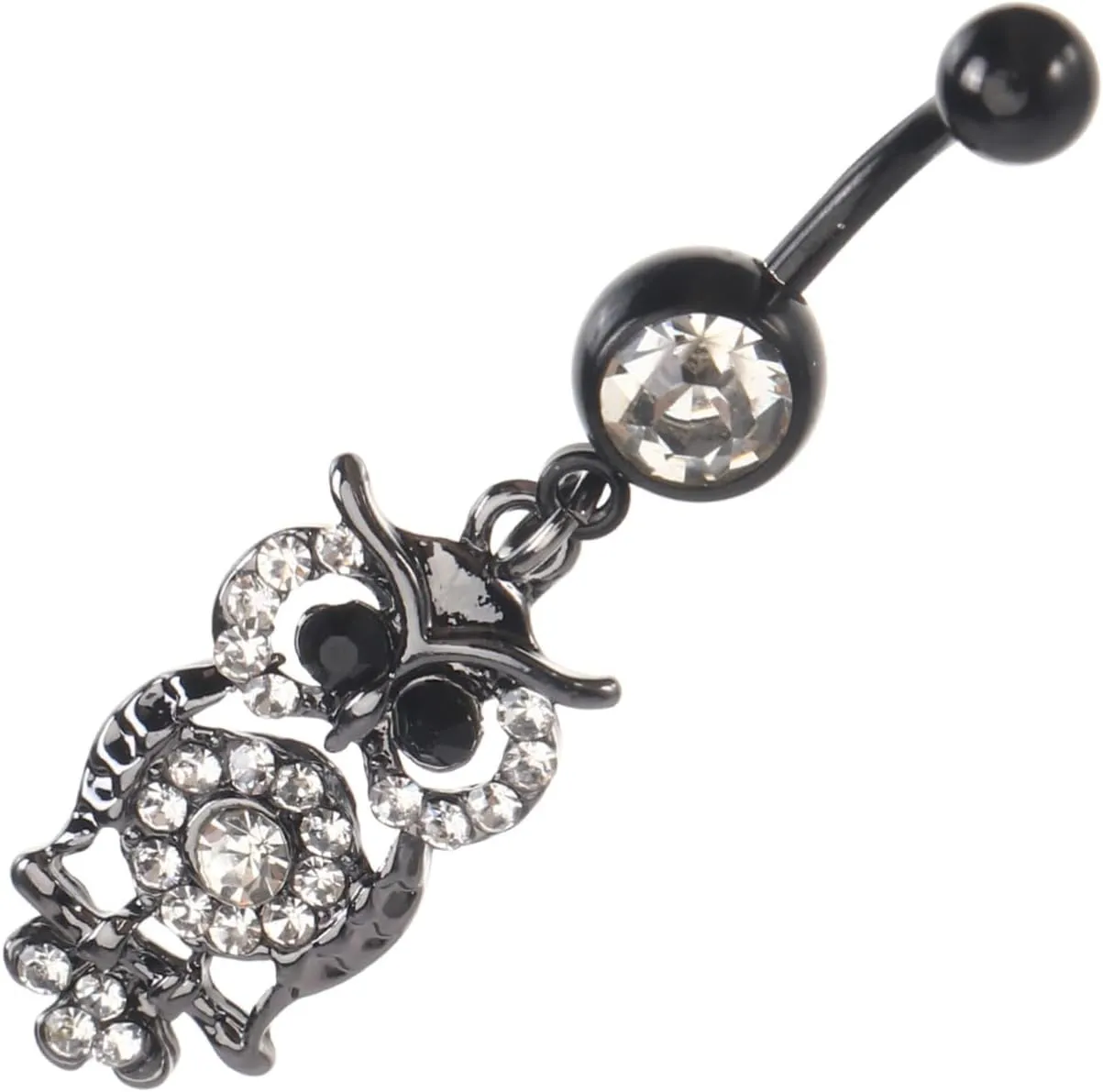 Elegant Owl Zircon Belly Button Ring Navel Button Belly Ring for Occasion