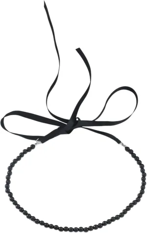 Elegant Ribbon Bowknot Choker Necklace Women Imitation Pearl Clavicle Chain Wedding Neck Jewelry Accessories for Daily