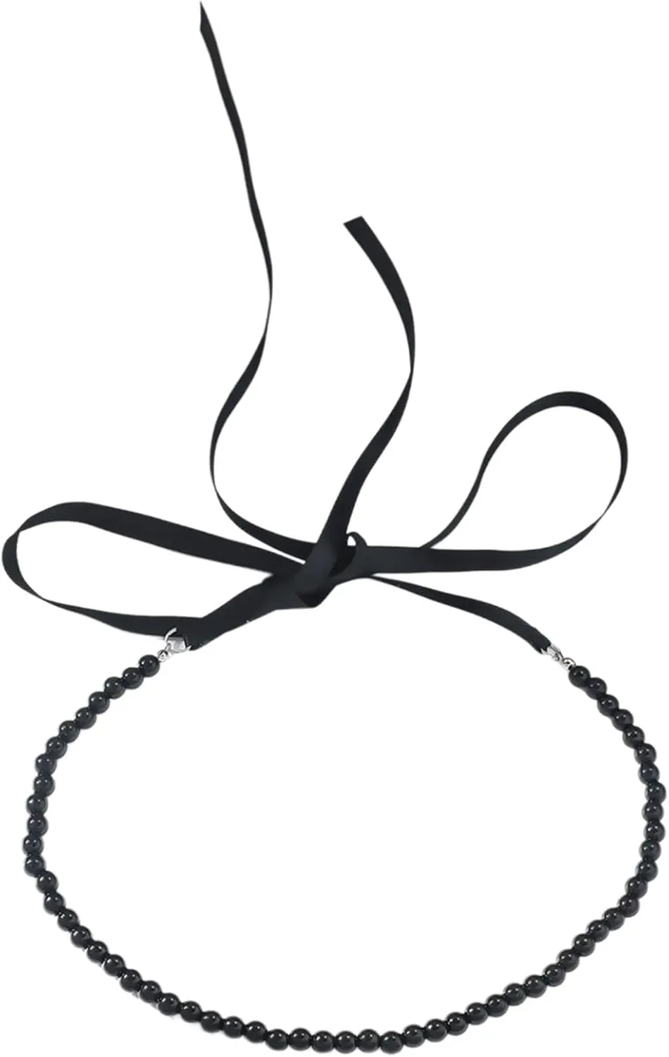 Elegant Ribbon Bowknot Choker Necklace Women Imitation Pearl Clavicle Chain Wedding Neck Jewelry Accessories for Daily