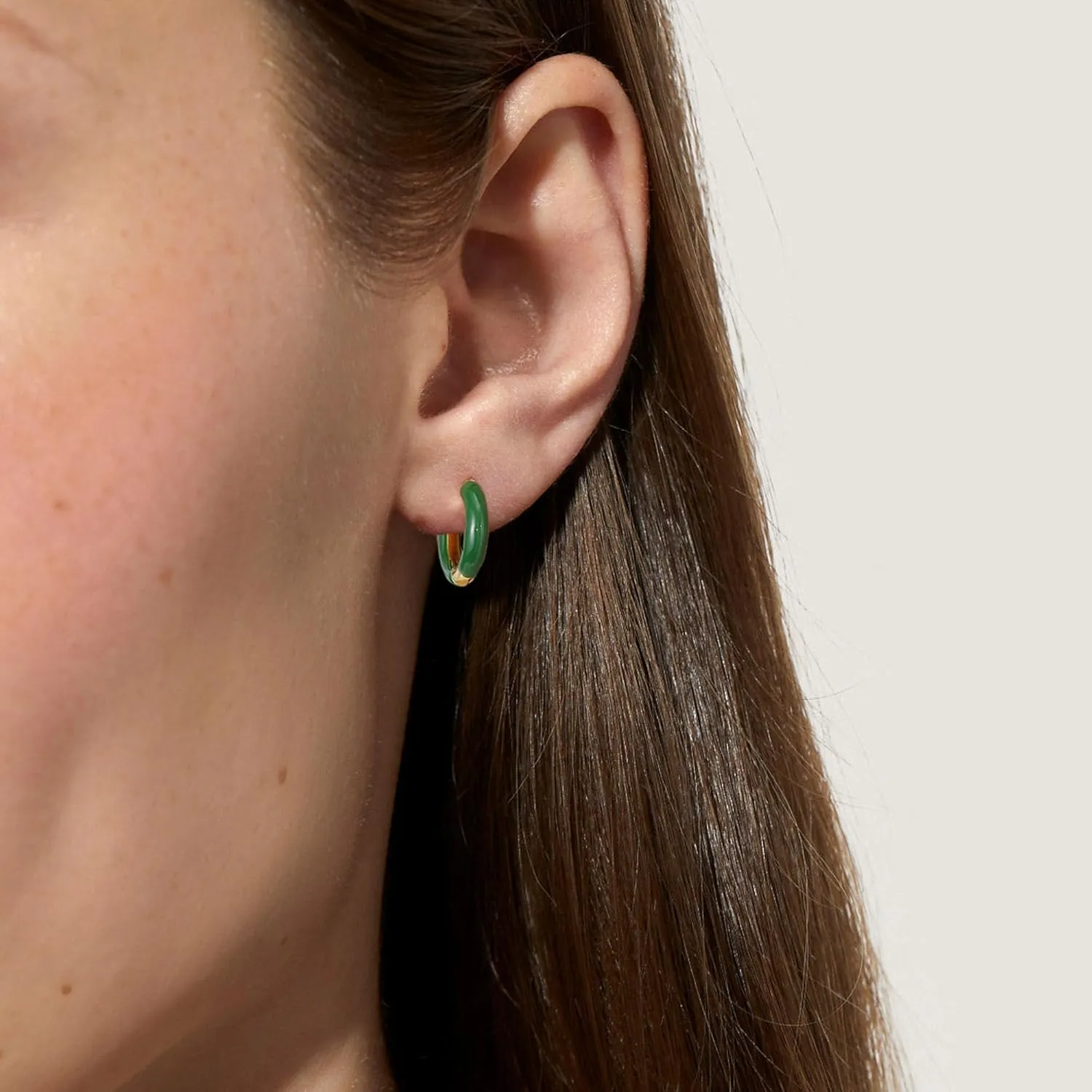Enamel Hoop Earrings for Women 18K Gold Enamel Huggie Earrings Small Gold Earrings Colorful Cute Jewelry Gift