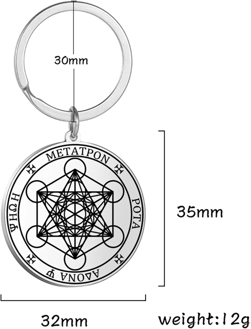EUEAVAN Metatron Cube Necklace for Men Sacred Geometry Pendant Seals of Archangel Angel Saint Michael Statement Keychain Spiritual Protection Talisman Religiou Jewelry
