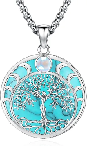 Eusense Nudo De Bruja Plata 925 Original Witches Knot Necklace Tetragrammaton Hecate Triple Moon Goddess Lilith Jewelry Pentagram Pendant for Women Men