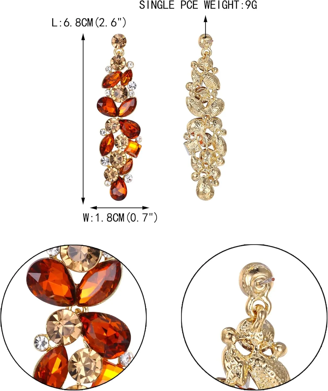 EVER FAITH Bridal Tear Drop Flower Cluster Dangle Earrings Crystal Rhinestone