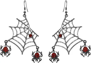 EVER FAITH Miraculous Halloween Jewelry Austrian Crystal Vivid Spider Hollow Web Animal Hook Earrings
