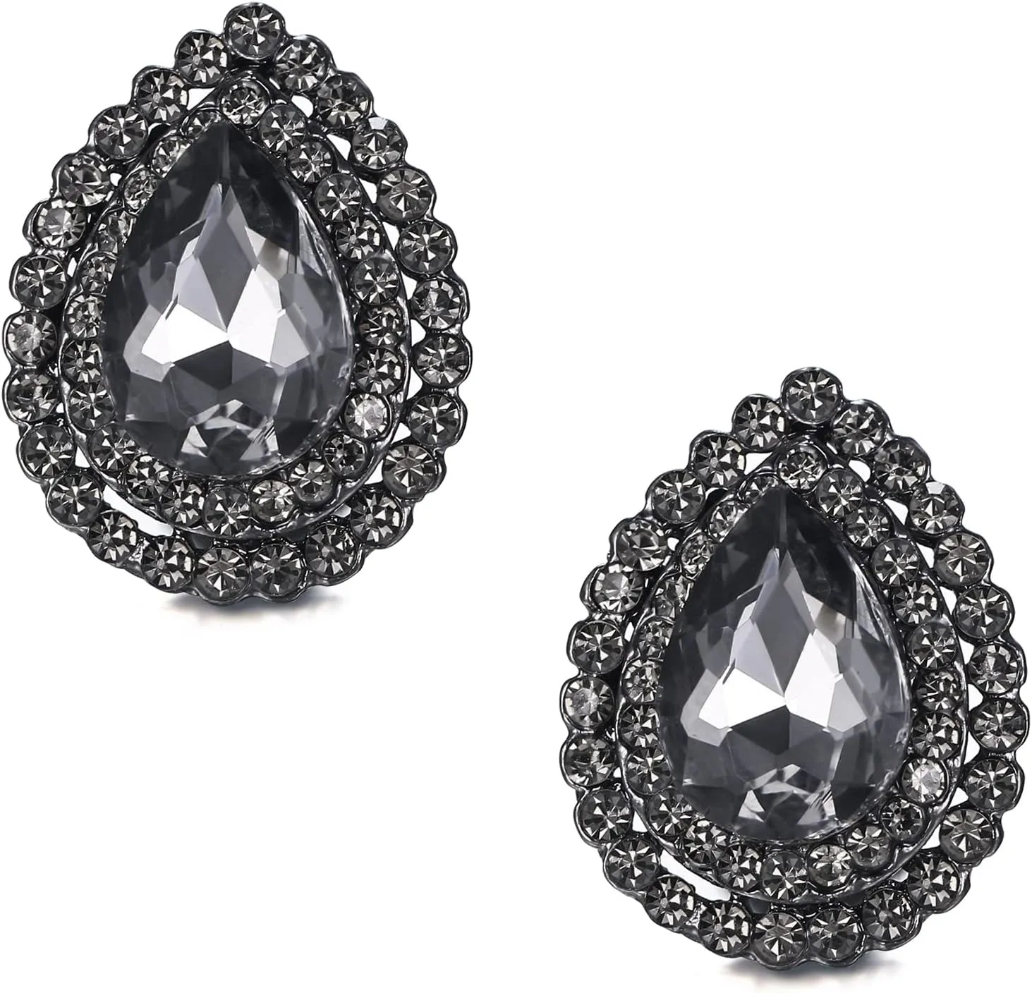 EVER FAITH Wedding Austrian Crystal Stud Earring for Bride, Elegant Teardrop Rhinestone Earrings Jewelry for Women