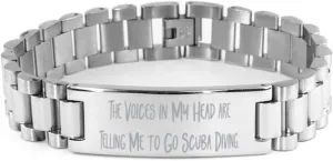 Fancy Scuba Diving Gifts, The Voices in My Head are Telling Me, Unique Birthday Ladder Bracelet Gifts For Friends From Friends, Friendship bracelet, Climbing bracelet, Gift for her, Unique gift,