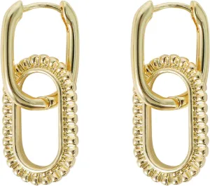 Fashion Small Square Hoop Earrings 14K Gold Plated Geometric Oval Rectangle Hoop Earrings for Women