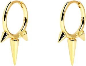 Fashion Spike Sterling Silver Hoop Earrings for Women Girls Men Hypoallergenic Minimalist Huggie Small Sleeper Hoops Cartilage Cuff Helix Stud Wrap Personalized Punk Jewelry