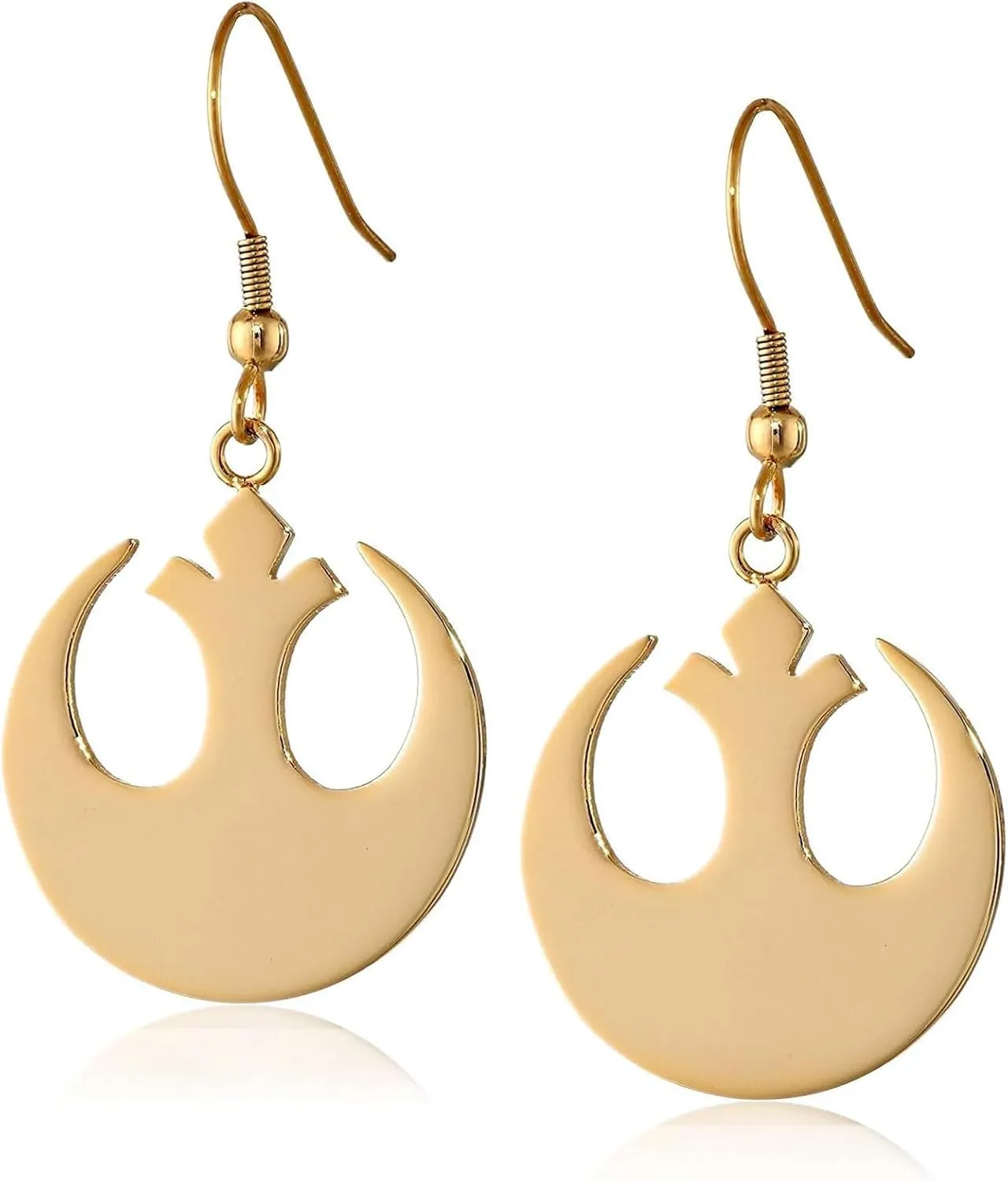 Fine Designs Women's Silvertone Rebel Alliance French Wire Earrings For Womens Dangle Hoop Trendy Fashion Jewelry Earrings