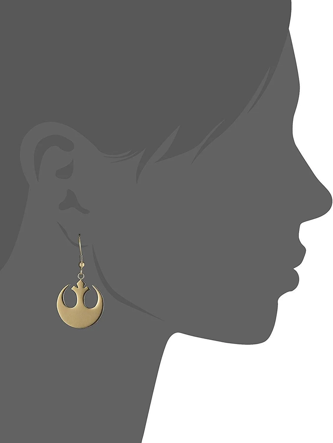 Fine Designs Women's Silvertone Rebel Alliance French Wire Earrings For Womens Dangle Hoop Trendy Fashion Jewelry Earrings