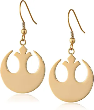Fine Designs Women's Silvertone Rebel Alliance French Wire Earrings For Womens Dangle Hoop Trendy Fashion Jewelry Earrings