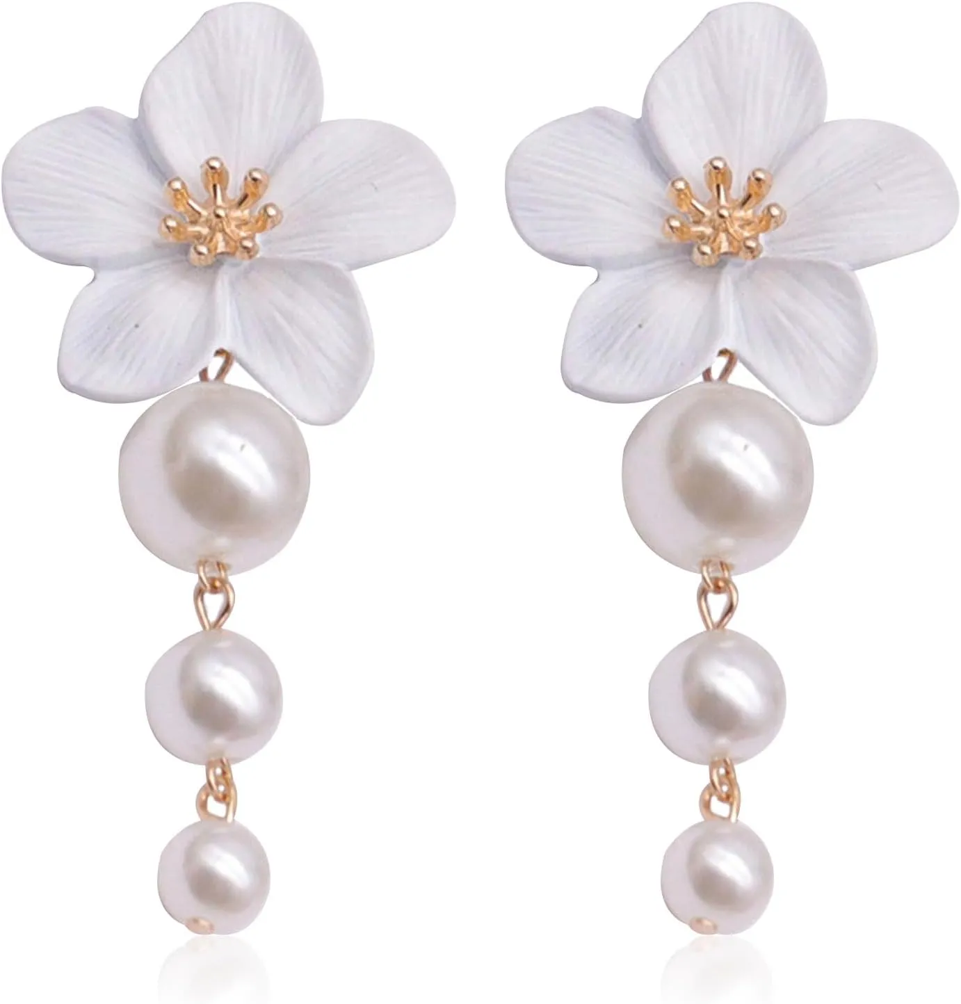 Floral Pearl Earrings for Women Dainty Flower Jewelry Spring Trendy Elegant Studs 2025 Lightweight Hypoallergenic Accessories