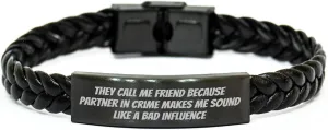 Friendship Quote Interlaced Leather Bracelet, Gifts from Friends for Friends, Birthday Unique Gifts