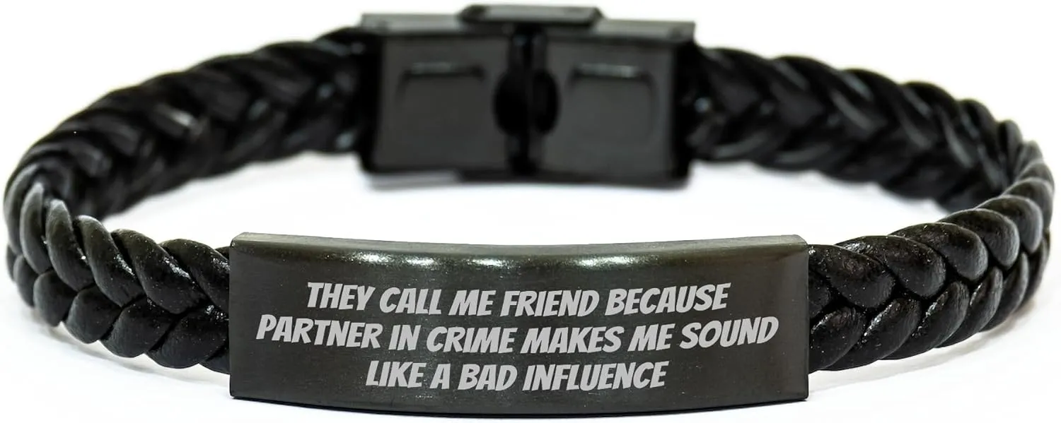 Friendship Quote Interlaced Leather Bracelet, Gifts from Friends for Friends, Birthday Unique Gifts