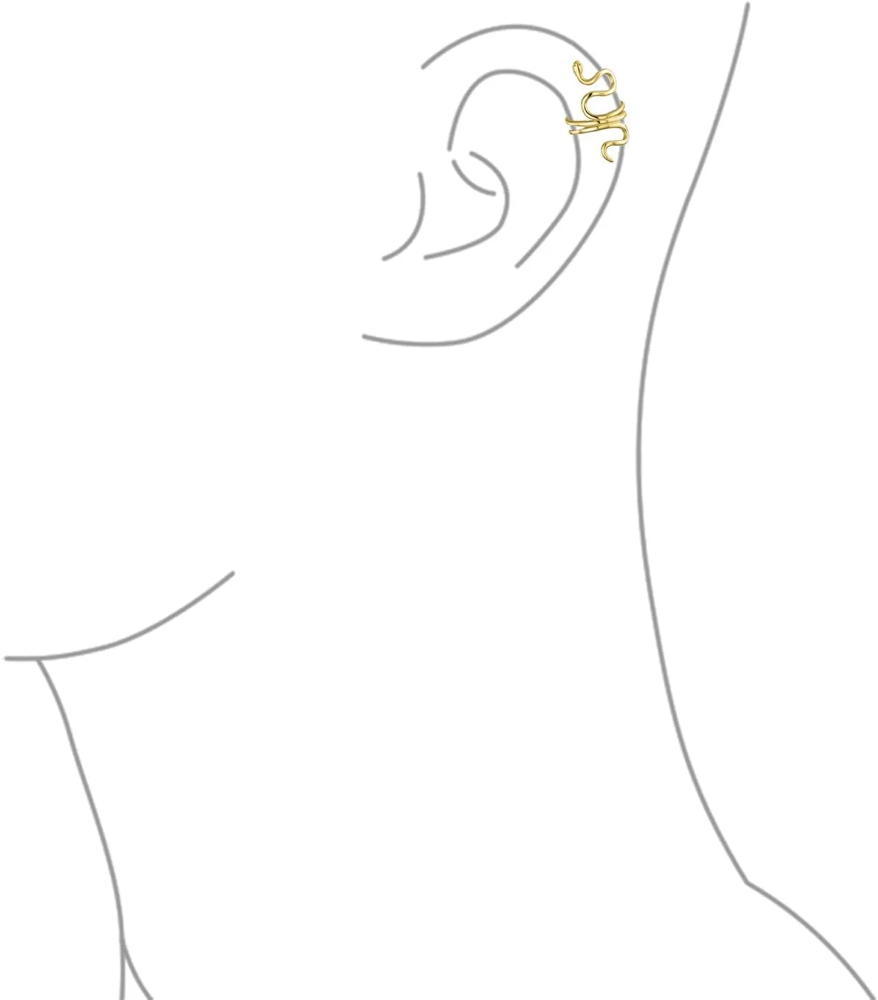 Garden Crawler Reptile Egyptian Cartilage Piercing Serpent Snake Dangling Stud Earrings Pendant For Women Teen Yellow, Rose Gold Overlay .925 Sterling Silver