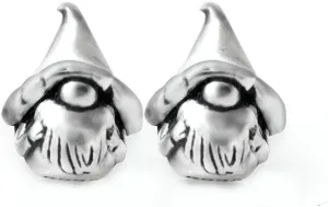 Garden Gnome Little Dwarf Pixie Unique Handmade 925 Sterling Silver Stud Earring