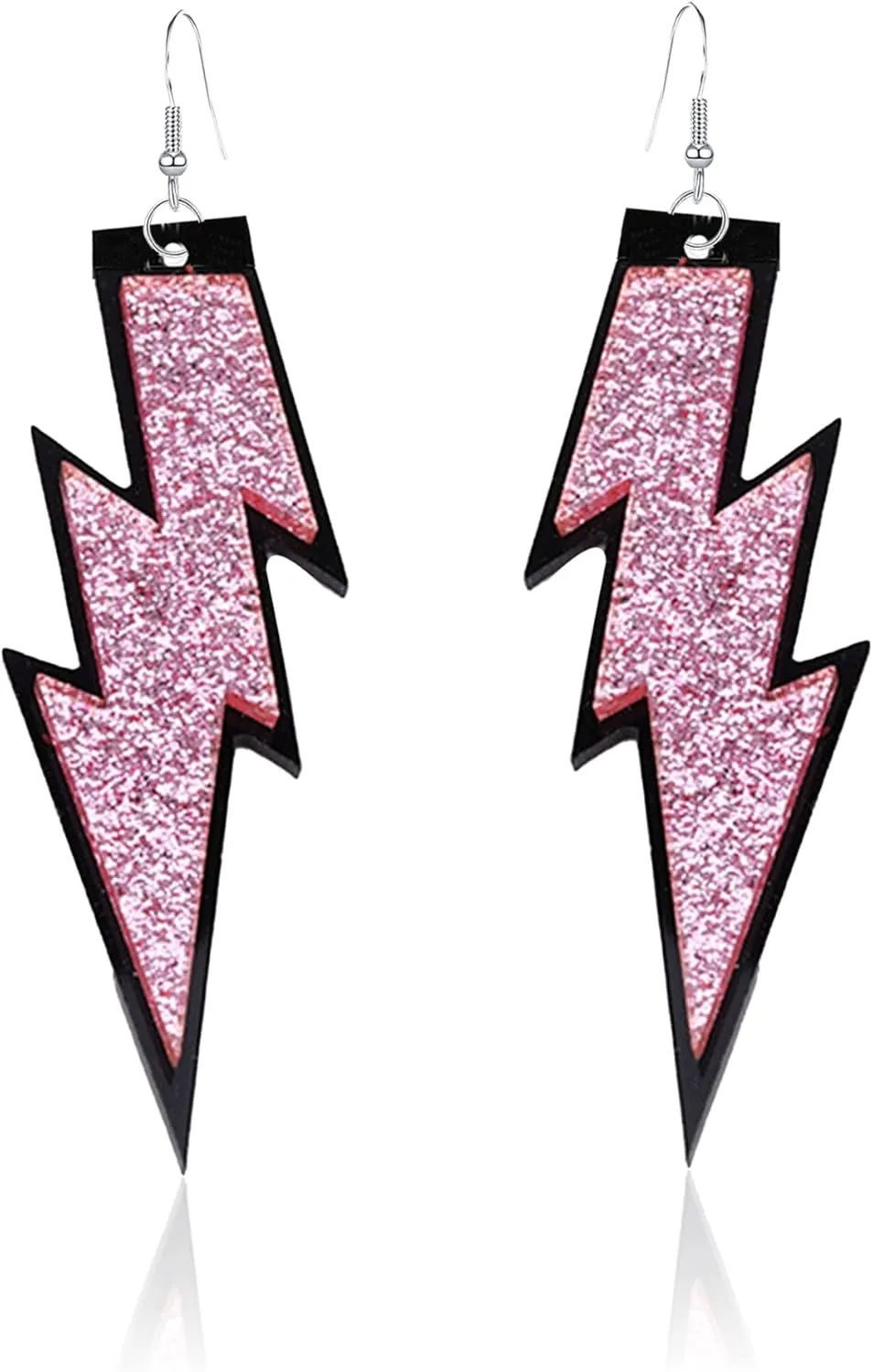 GBAHFY Women 80s Retro Lightning Dangle Earrings Neon Flashing Lightning Earrings for 80s Party Costume Accessory