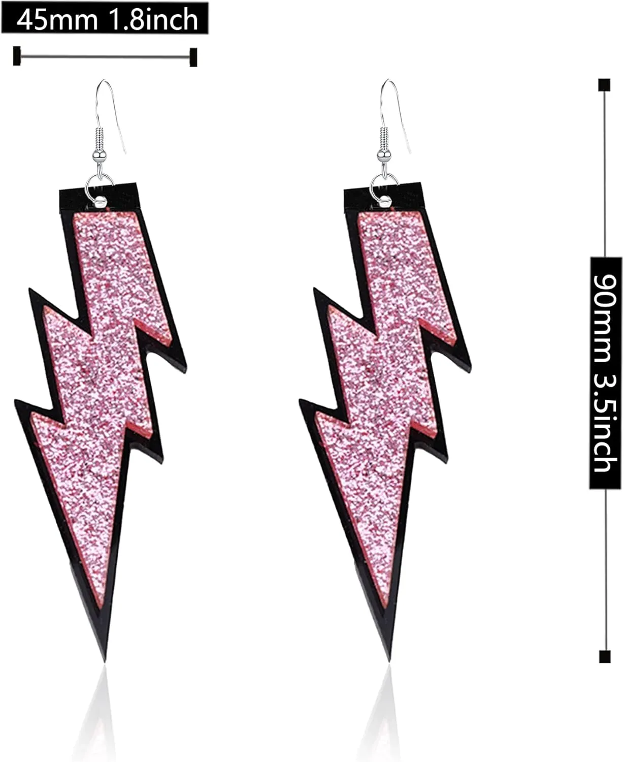 GBAHFY Women 80s Retro Lightning Dangle Earrings Neon Flashing Lightning Earrings for 80s Party Costume Accessory